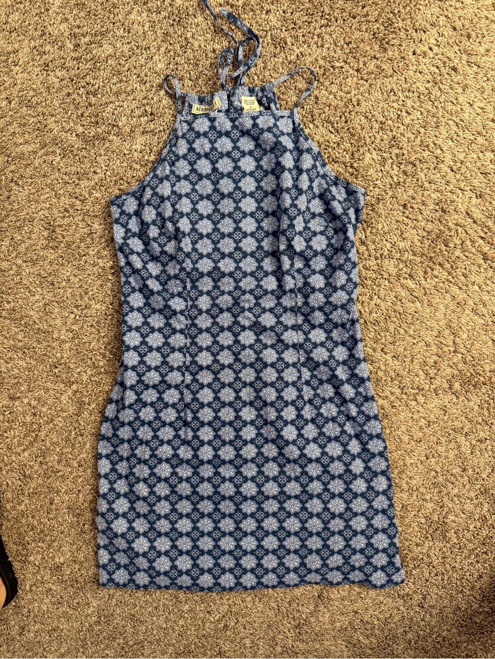 Aeropostale Blue Patterned Halter Dress -  Women